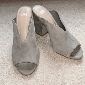 Worn once Grey BP mules size 8